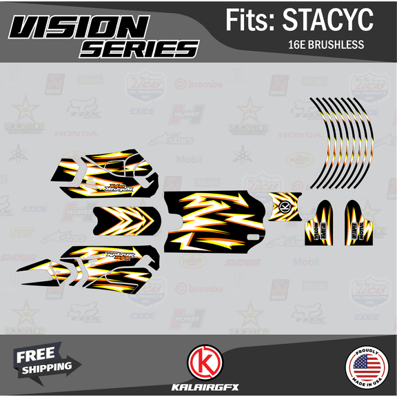 Kalair GFX Graphics Kit for Stacyc 16E BRUSHLESS (All Years) Vision Series