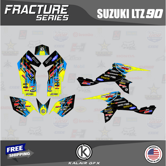 Kalair GFX Graphics Kit for Suzuki ATV LTZ 90 (All Years) Fracture Series