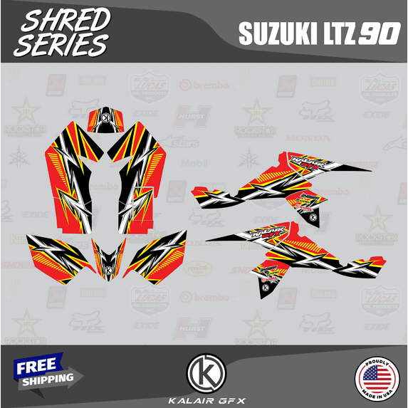 Kalair GFX Graphics Kit for Suzuki ATV LTZ 90 (All Years) Shred Series