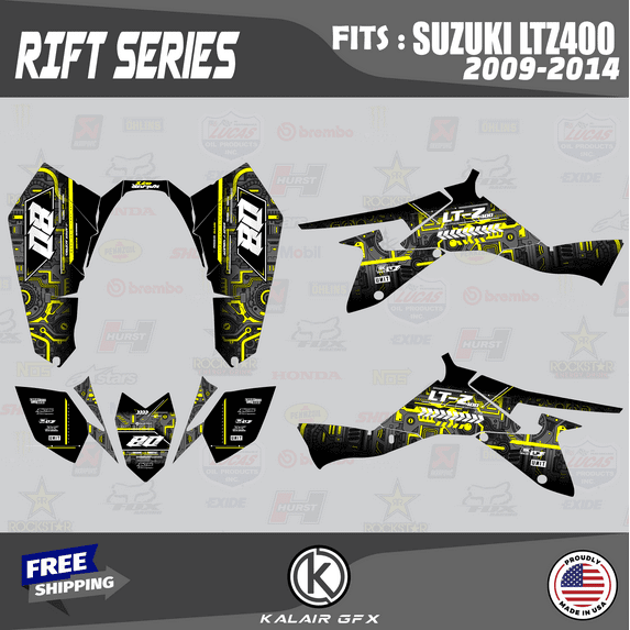 Kalair GFX Graphics Kit for Suzuki ATV LTZ400 (2009-2014) Rift Series