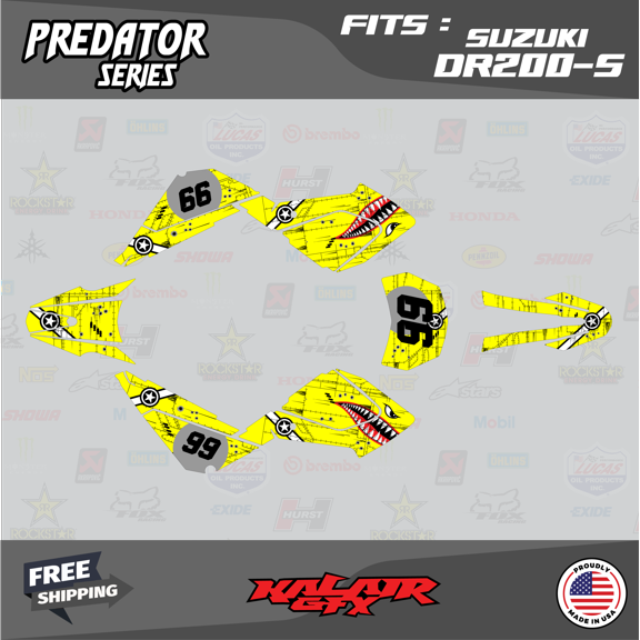 Kalair GFX Graphics Kit for Suzuki DR200-S (All Years) Predator Series