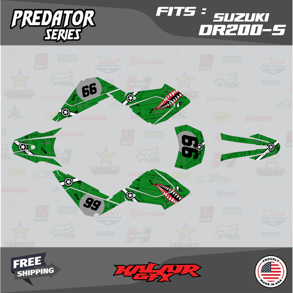 Kalair GFX Graphics Kit for Suzuki DR200-S (All Years) Predator Series