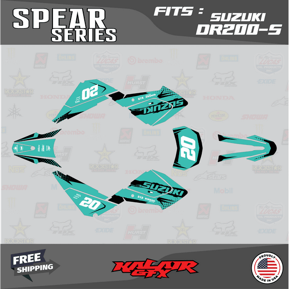 Kalair GFX Graphics Kit for Suzuki DR200-S (All Years) Spear Series