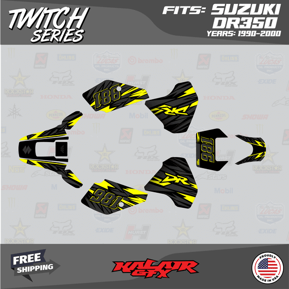 Kalair GFX Graphics Kit for Suzuki DR350 (1990-2000) Twitch Series