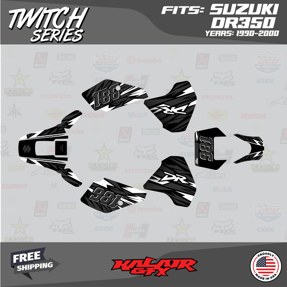 Kalair GFX Graphics Kit for Suzuki DR350 (1990-2000) Twitch Series