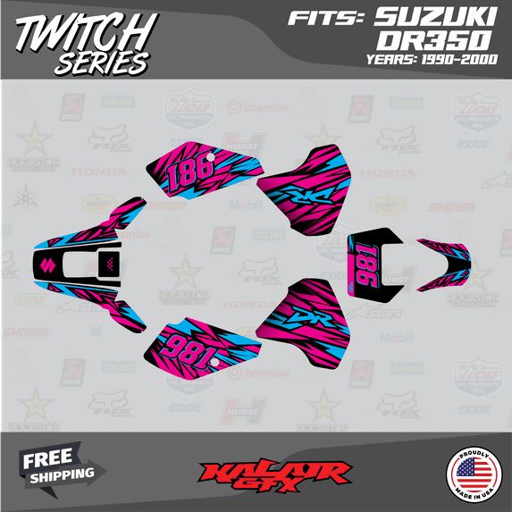 Kalair GFX Graphics Kit for Suzuki DR350 (1990-2000) Twitch Series