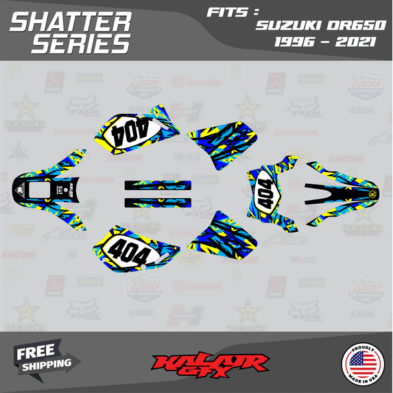 Kalair GFX Graphics Kit for Suzuki DR650 (1996-2021) Shatter Series