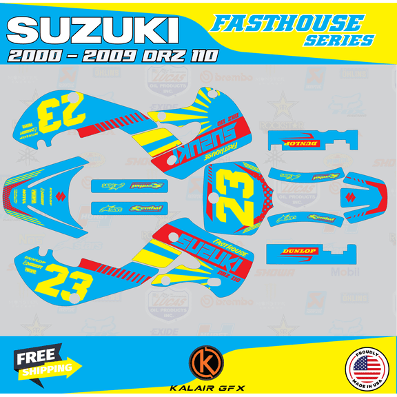 Kalair GFX Graphics Kit for Suzuki DRZ110 (2002-2009) Fh Series