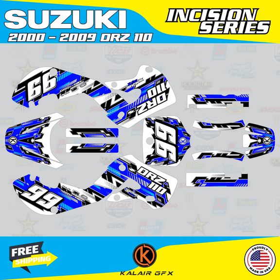 Kalair GFX Graphics Kit for Suzuki DRZ110 (2002-2009) Incision Series