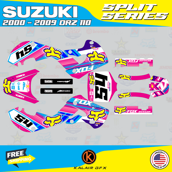Kalair GFX Graphics Kit for Suzuki DRZ110 (2002-2009) Split Series