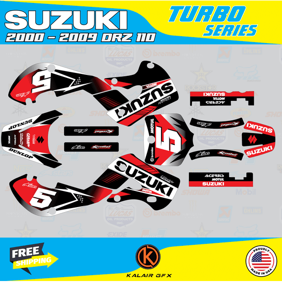 Kalair GFX Graphics Kit for Suzuki DRZ110 (2002-2009) Turbo Series