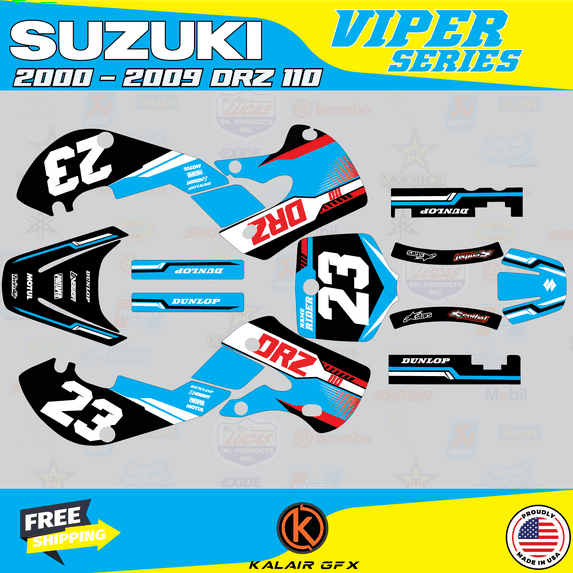 Kalair GFX Graphics Kit for Suzuki DRZ110 (2002-2009) Viper Series