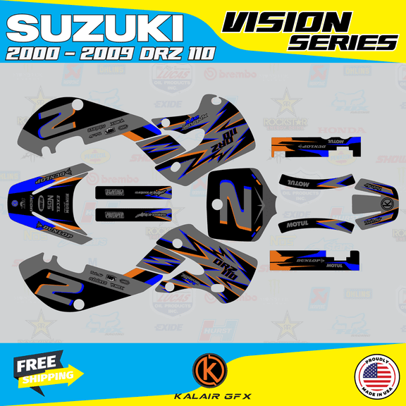 Kalair GFX Graphics Kit for Suzuki DRZ110 (2002-2009) Vision Series