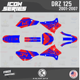thumbnail image 1 of Kalair GFX Graphics Kit for Suzuki DRZ125 (2001-2007) Icon Series, 1 of 5