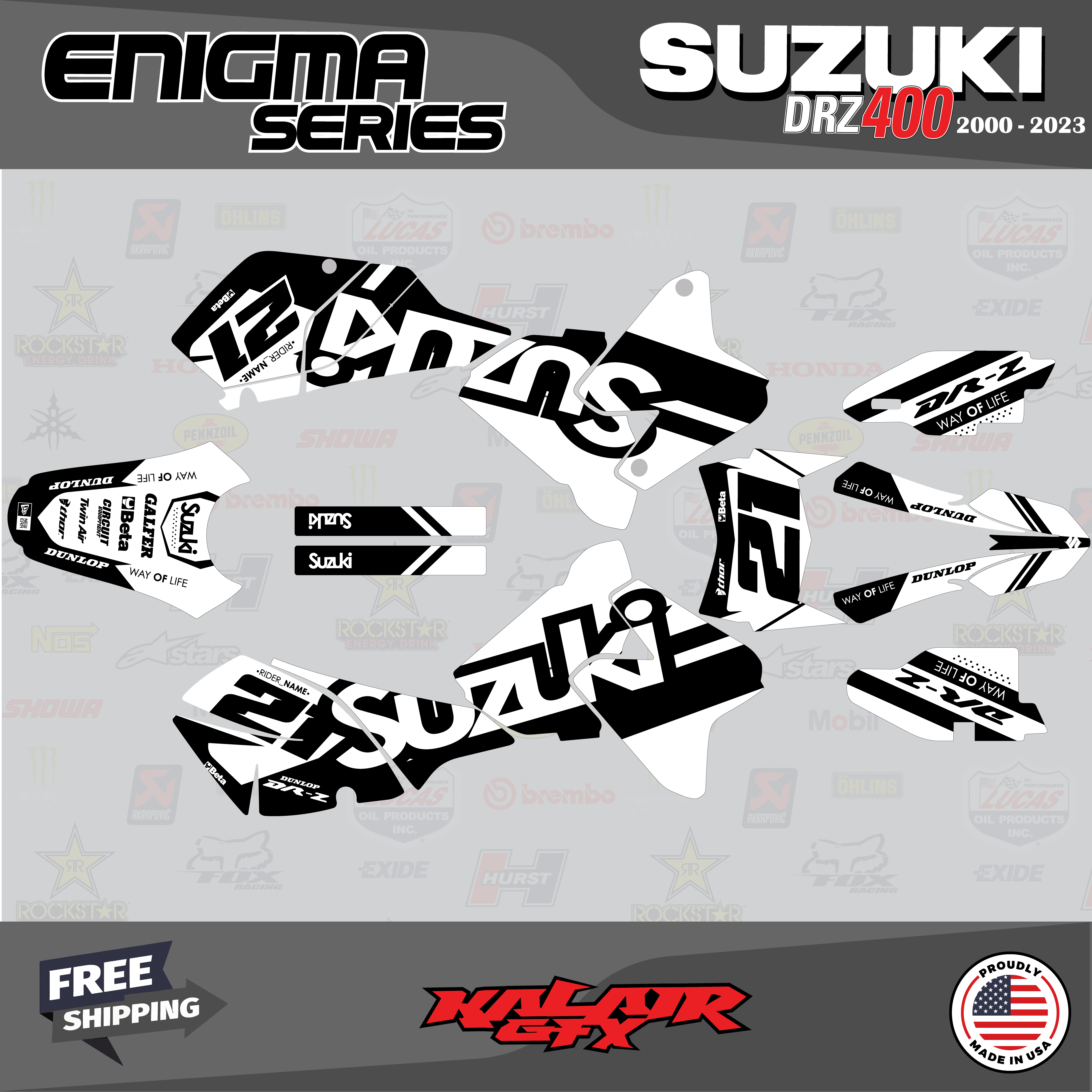 Kalair GFX Graphics Kit for Suzuki DRZ400SM (2001-2023) Enigma