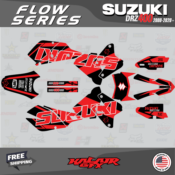 Kalair GFX Graphics Kit for Suzuki DRZ400SM (2001-2023) Flow Series