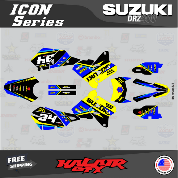 Kalair GFX Graphics Kit for Suzuki DRZ400SM (2001-2023) Icon Series