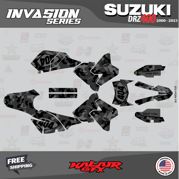 Kalair GFX Graphics Kit for Suzuki DRZ400SM (2001-2023) Invasion Series