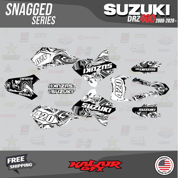 Kalair GFX Graphics Kit for Suzuki DRZ400SM (2001-2023) Snagged Series