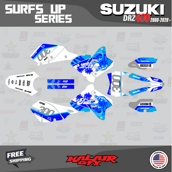 Kalair GFX Graphics Kit for Suzuki DRZ400SM (2001-2023) Surfsup Series