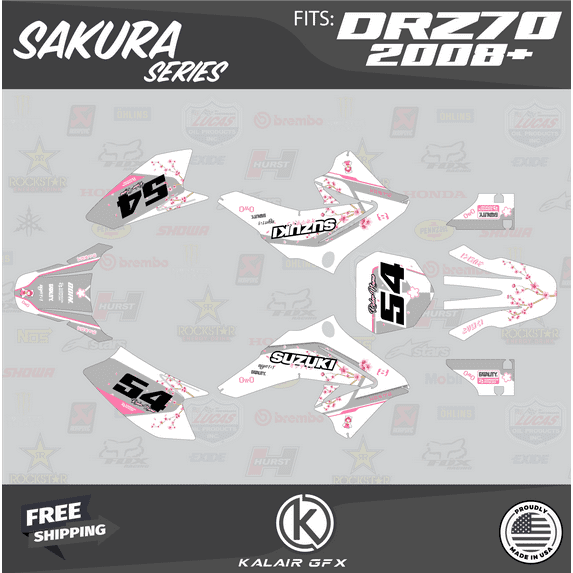 Kalair GFX Graphics Kit for Suzuki DRZ50 (2019-2024) Sakura Series