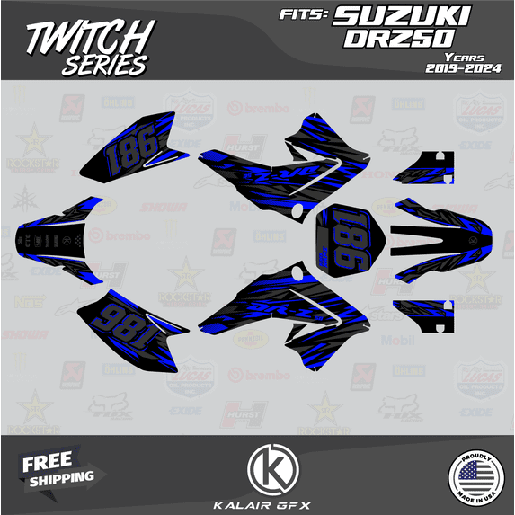 Kalair GFX Graphics Kit for Suzuki DRZ50 (2019-2024) Twitch Series