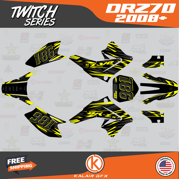 Kalair GFX Graphics Kit for Suzuki DRZ70 (2008-2019) Twitch Series