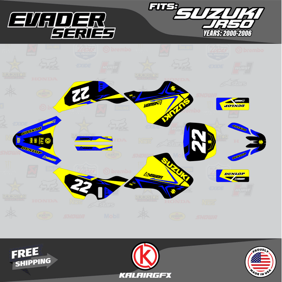 Kalair GFX Graphics Kit for Suzuki JR50 (All Years) Evader Series