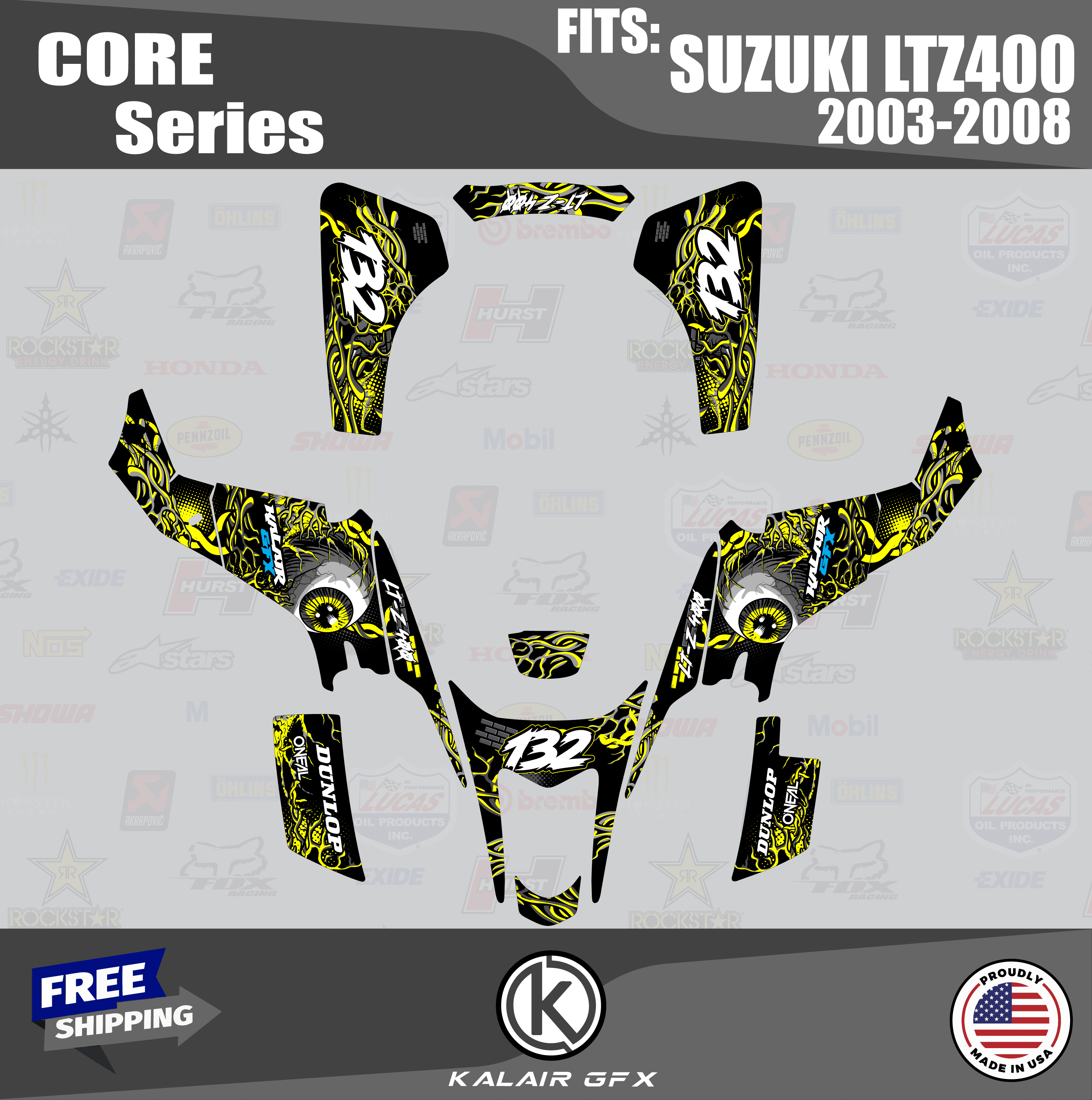 Kalair GFX Graphics Kit for Suzuki LTZ400 (2003-2008) Core Series ...