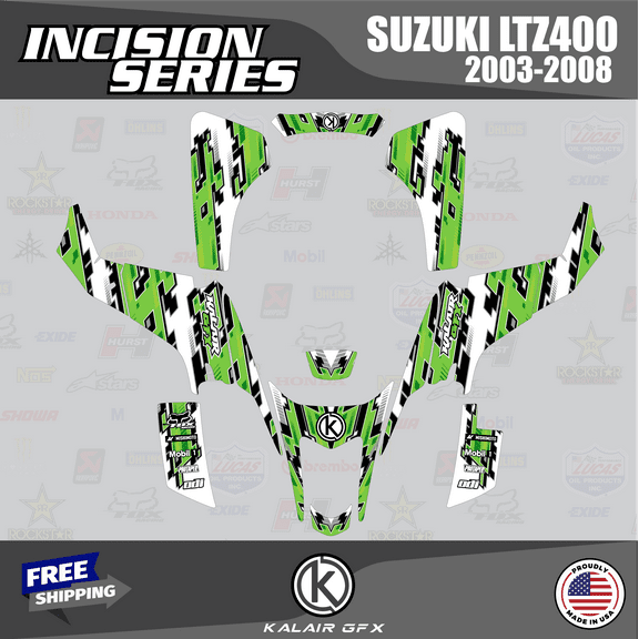 Kalair GFX Graphics Kit for Suzuki LTZ400 (2003-2008) Incision Series