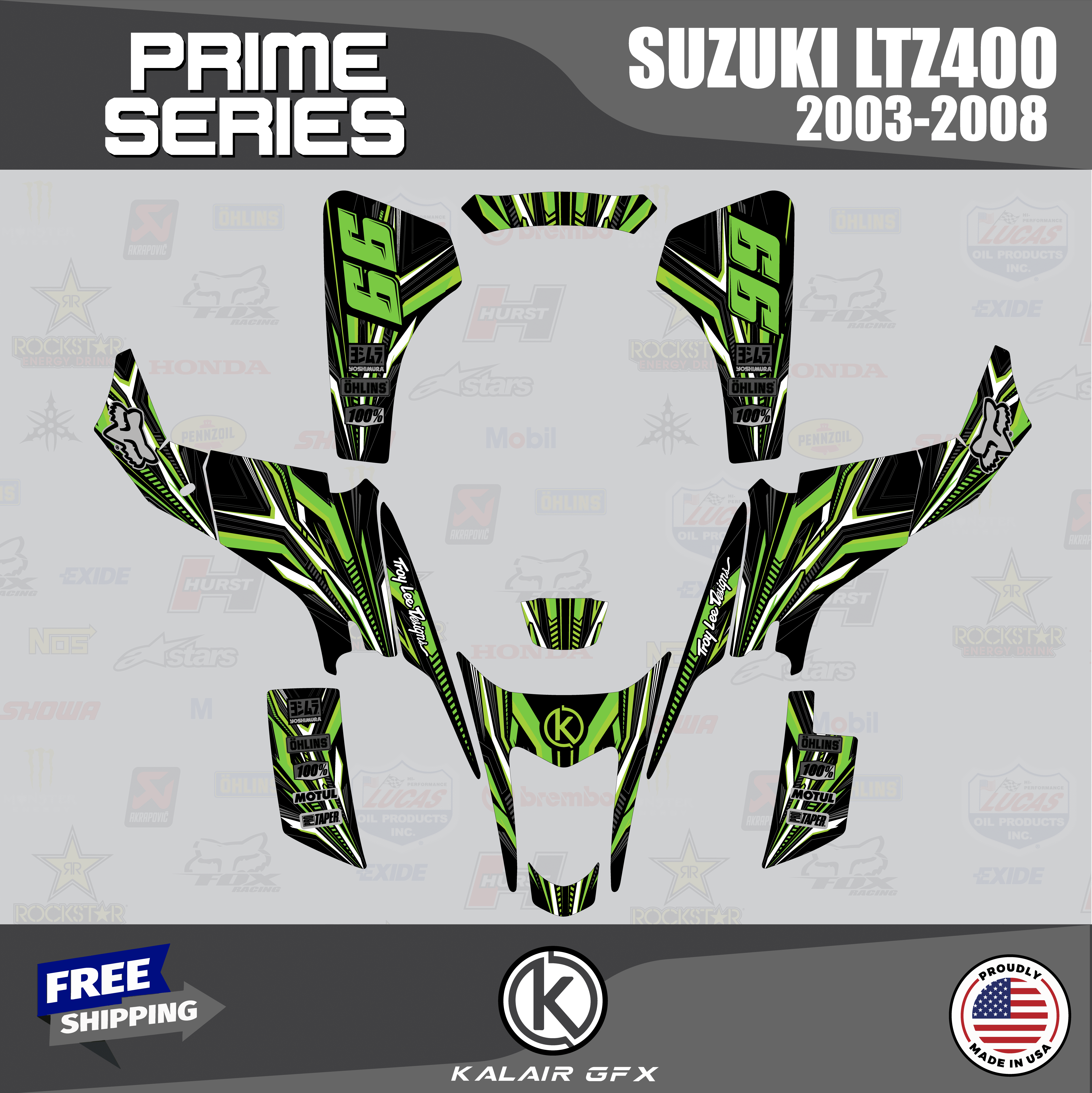 Kalair GFX Graphics Kit for Suzuki LTZ400 (2003-2008) Prime Series ...
