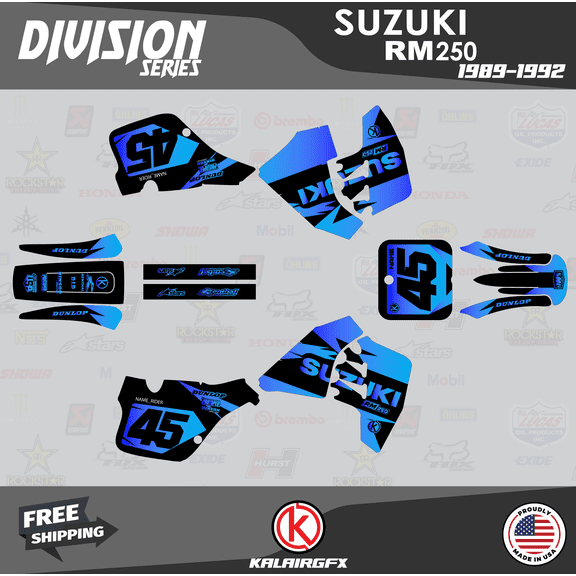 Kalair GFX Graphics Kit for Suzuki RM250 (1989-1992) Division Series