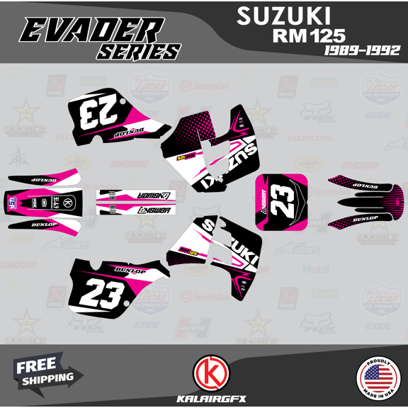 Kalair GFX Graphics Kit for Suzuki RM250 (1989-1992) Evader Series