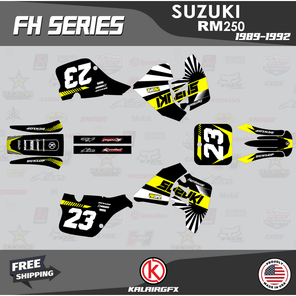 Kalair GFX Graphics Kit for Suzuki RM250 (1989-1992) Fh Series