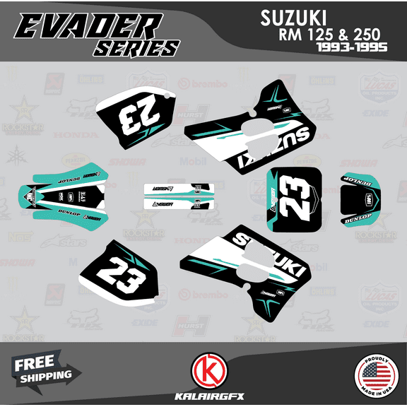 Kalair GFX Graphics Kit for Suzuki RM250 (1993-1995) Evader Series