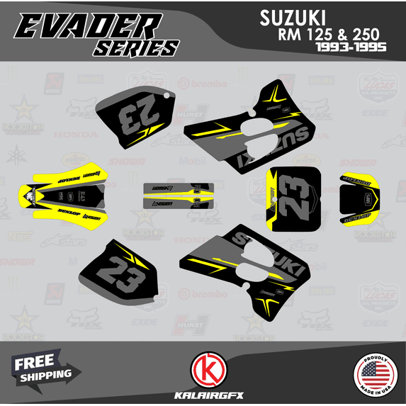 Kalair GFX Graphics Kit for Suzuki RM250 (1993-1995) Evader Series