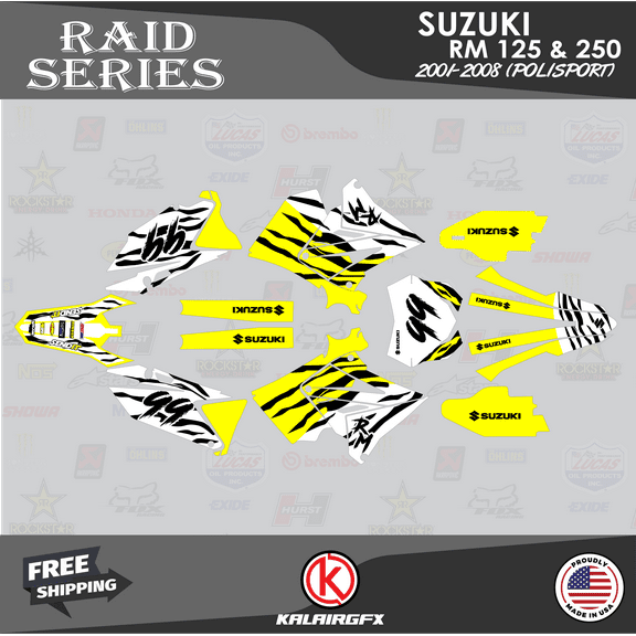 Kalair GFX Graphics Kit for Suzuki RM250 Polisport Raid Series