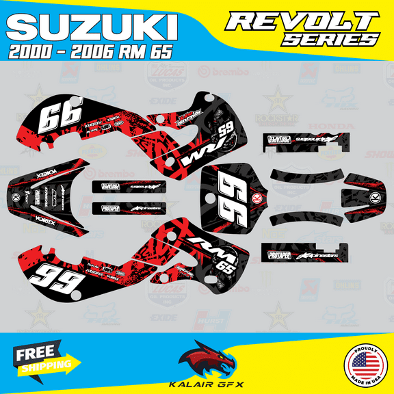 Kalair GFX Graphics Kit for Suzuki RM65 (2000-2006) Revolt Series