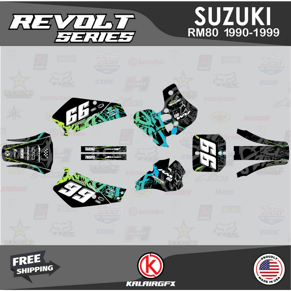 Kalair GFX Graphics Kit for Suzuki RM80 (1990-1999) Revolt Series