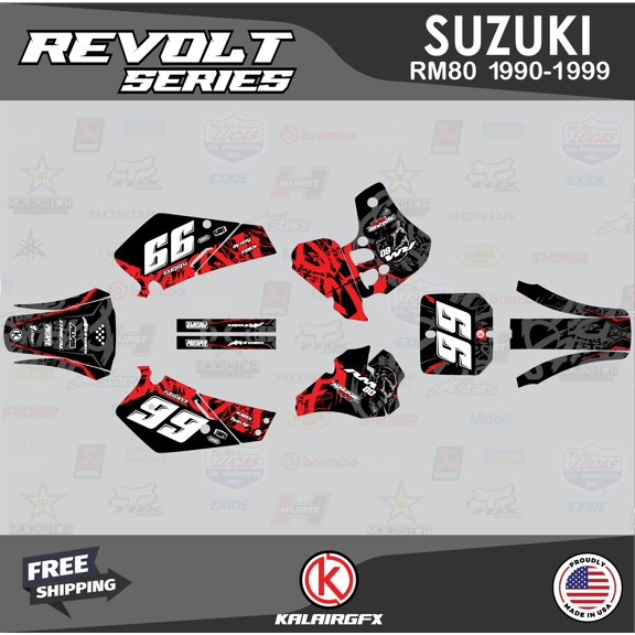 Kalair GFX Graphics Kit for Suzuki RM80 (1990-1999) Revolt Series