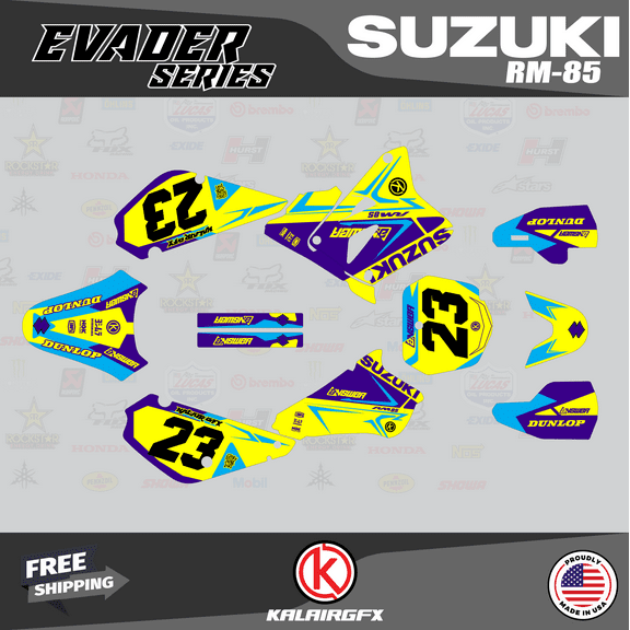 Kalair GFX Graphics Kit for Suzuki RM85 (2005-2023) Evader Series