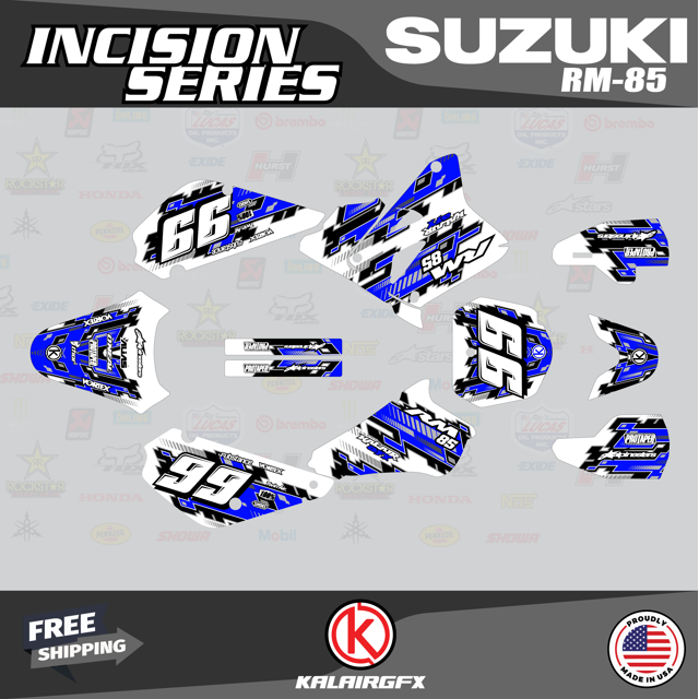 Scarface Sticker Kit Kalair GFX Graphics Kit for Suzuki RM85 (2005-2023) Incision Series ...