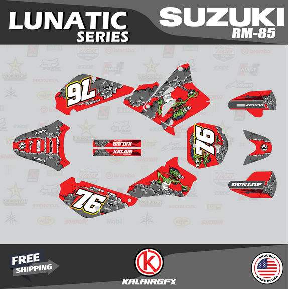 Kalair GFX Graphics Kit for Suzuki RM85 (2005-2023) Lunatic Series