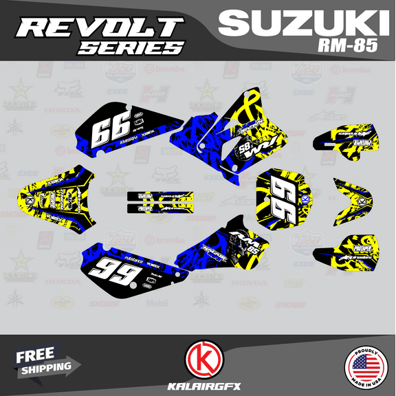Kalair GFX Graphics Kit for Suzuki RM85 (2005-2023) Revolt Series