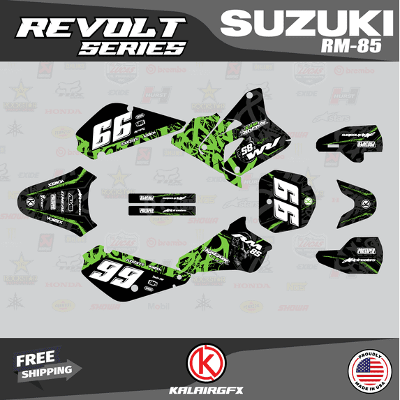 Kalair GFX Graphics Kit for Suzuki RM85 (2005-2023) Revolt Series
