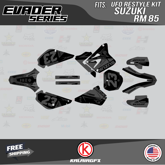Kalair GFX Graphics Kit for Suzuki RM85 UFO RESTYLED(2005+) Evader Series