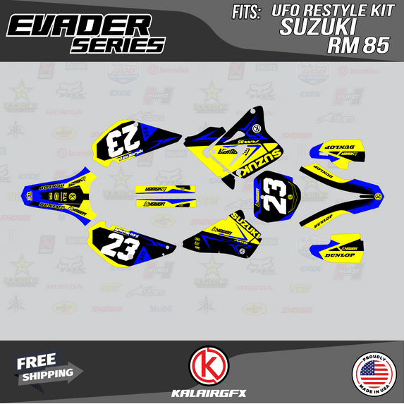 Kalair GFX Graphics Kit for Suzuki RM85 UFO RESTYLED(2005+) Evader Series