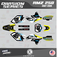 thumbnail image 1 of Kalair GFX Graphics Kit for Suzuki RMZ250 (2007-2009) Division Series, 1 of 5