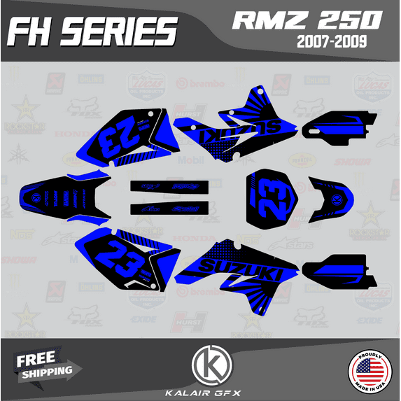 Kalair GFX Graphics Kit for Suzuki RMZ250 (2007-2009) Fh Series