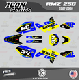 thumbnail image 1 of Kalair GFX Graphics Kit for Suzuki RMZ250 (2007-2009) Icon Series, 1 of 5